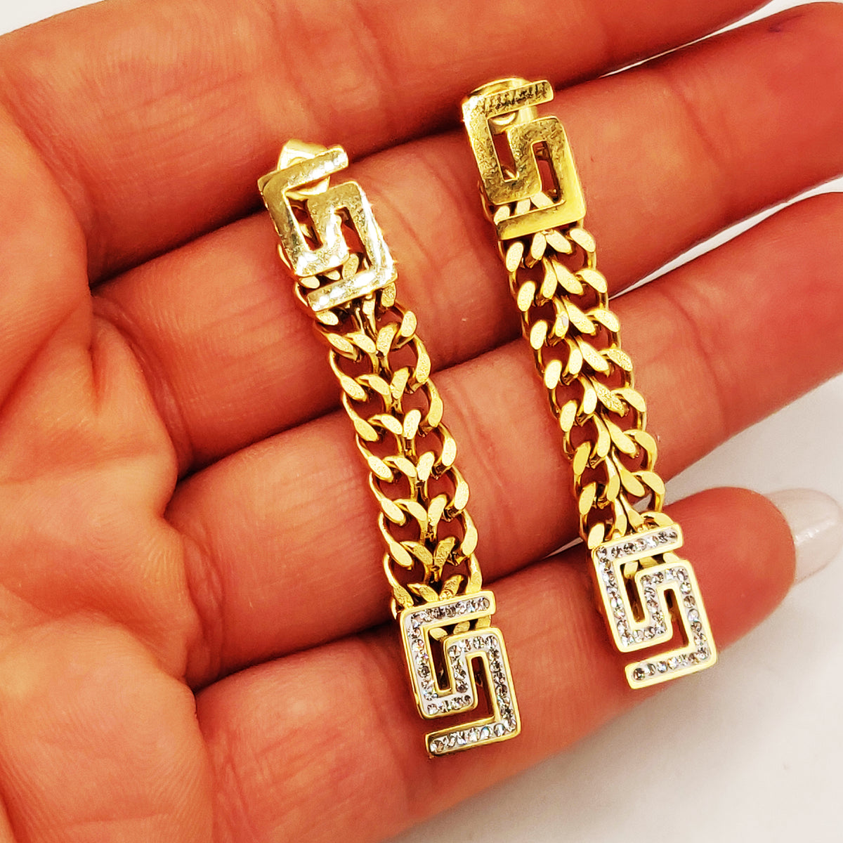 Boucles d'oreilles Tresse Double Multi Motifs V Luxe