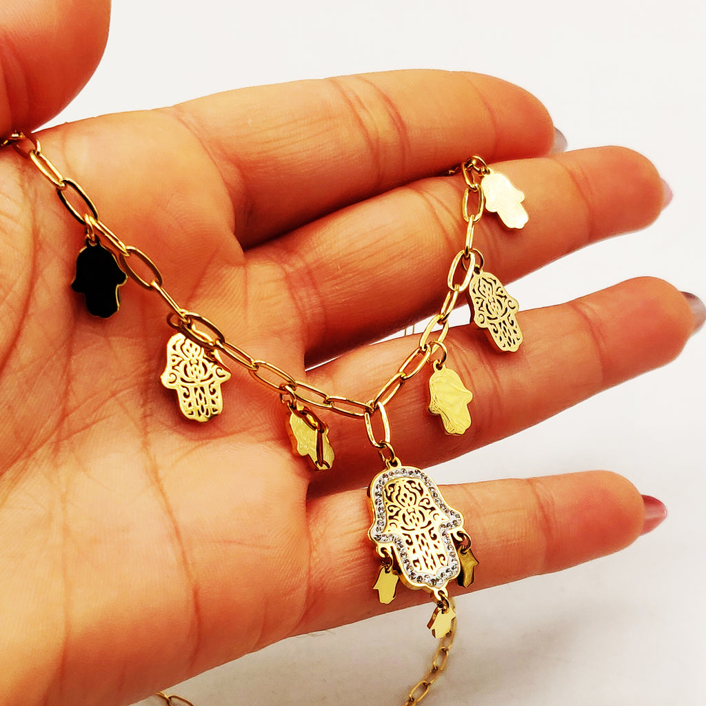 Collier Chaîne Multi Mains de Fatma Pendentifs Fatma Luxe