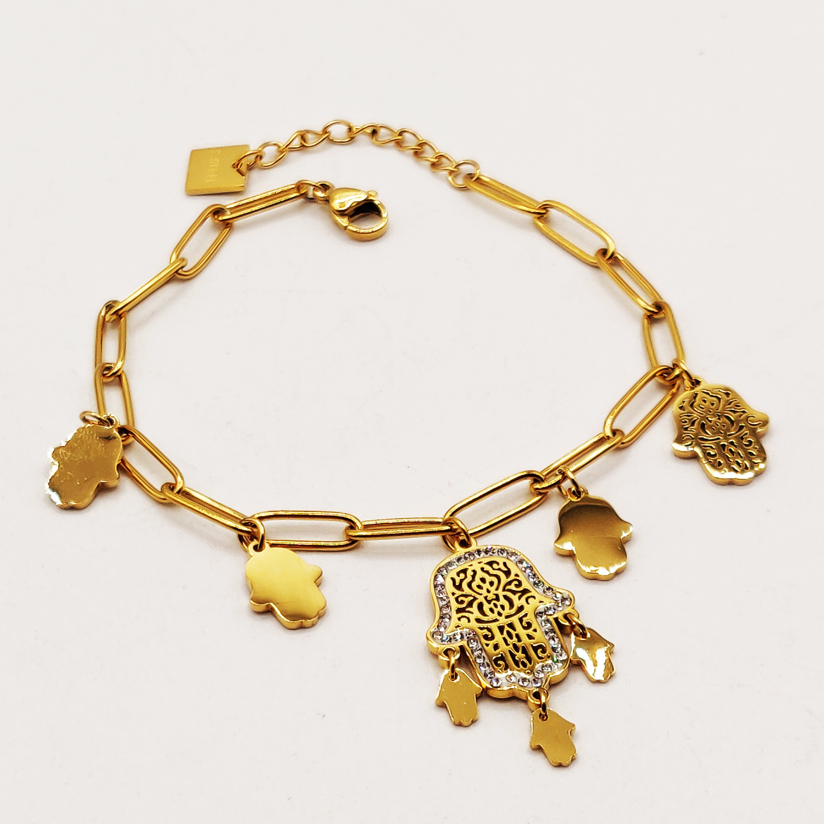 Bracelet Chaîne Multi Mains de Fatma Pendentifs Fatma Luxe