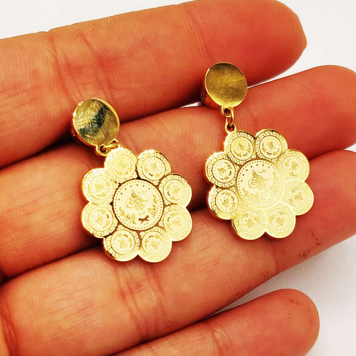 Boucles d'oreilles Torsade Fleur en Louise Luxe