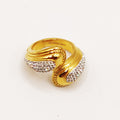 Bague Boucle Croisée Cristaux Luxe