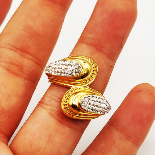 Bague Boucle Croisée Cristaux Luxe