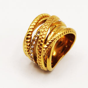 Bague Multi Anneaux Mélangés Luxe