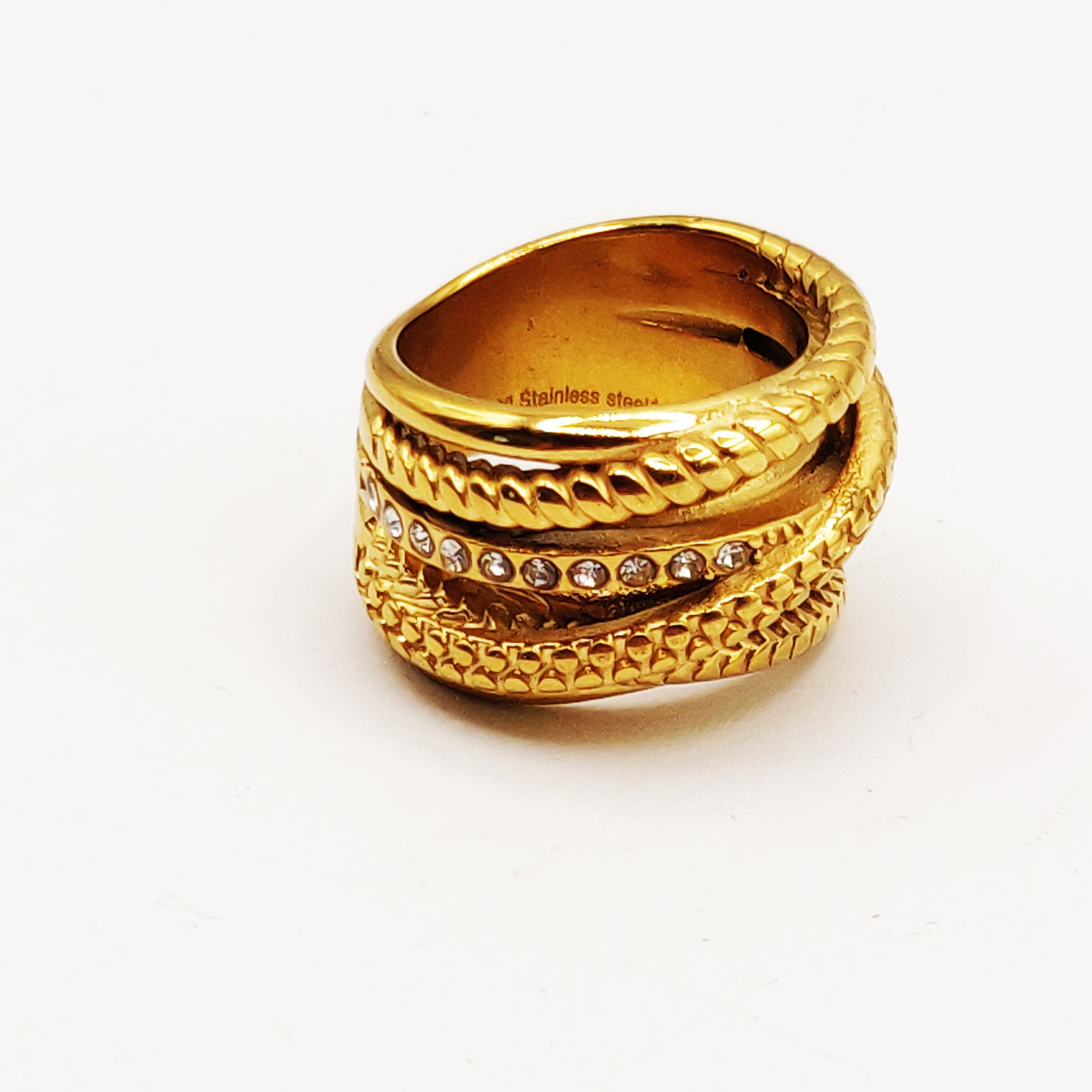 Bague Multi Anneaux Mélangés Luxe