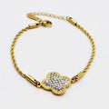 Bracelet Torsade Multi Lignes Trèfle Cristaux Luxe