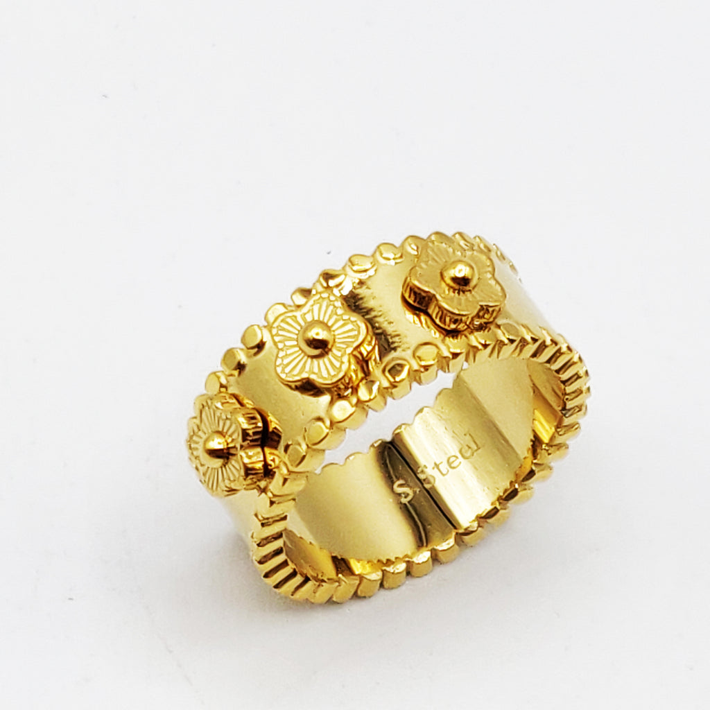 Bague Multi Marguerites Rayures Luxe
