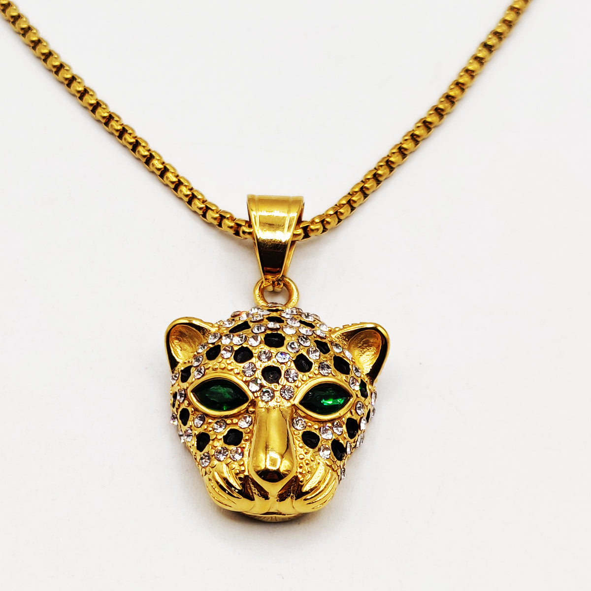Collier Chaîne Cubique Tête Jaguar Luxe
