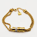 Bracelet Torsade Multi Lignes Tubes Cristaux Luxe