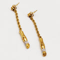 Boucles d'oreilles Torsade Multi Lignes Tubes Cristaux Luxe