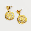 Boucles d'oreilles Torsade Multi Lignes Louise Pierres Vertes Triple Pendentifs Louise Luxe