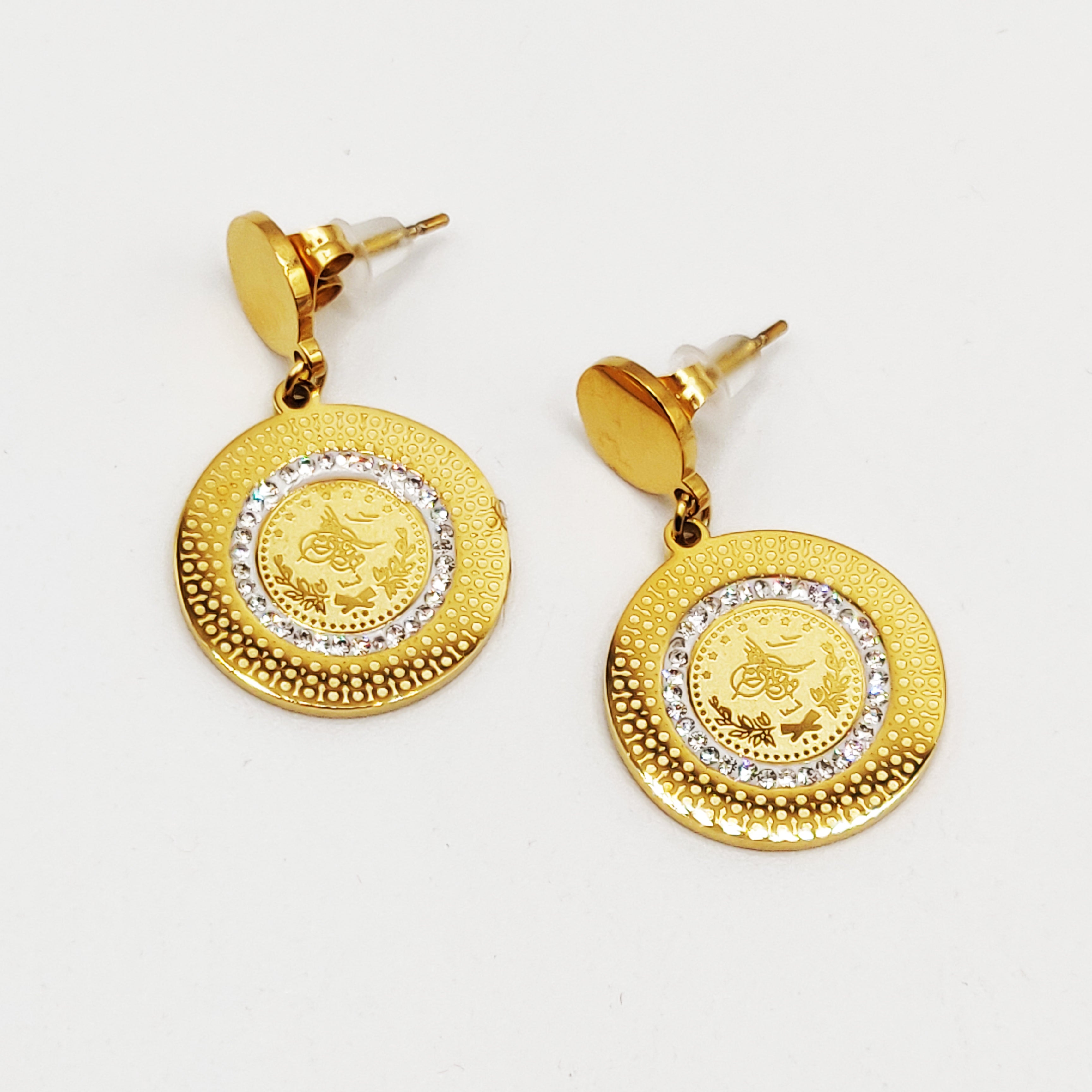 Boucles d'oreilles Torsade Multi Lignes Louise Pierres Vertes Triple Pendentifs Louise Luxe
