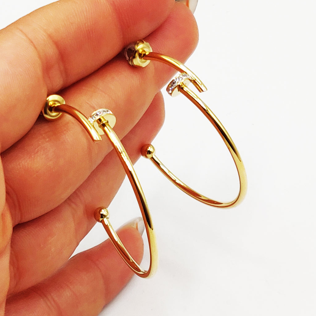 Boucles d'oreilles Clou Cristaux Luxe