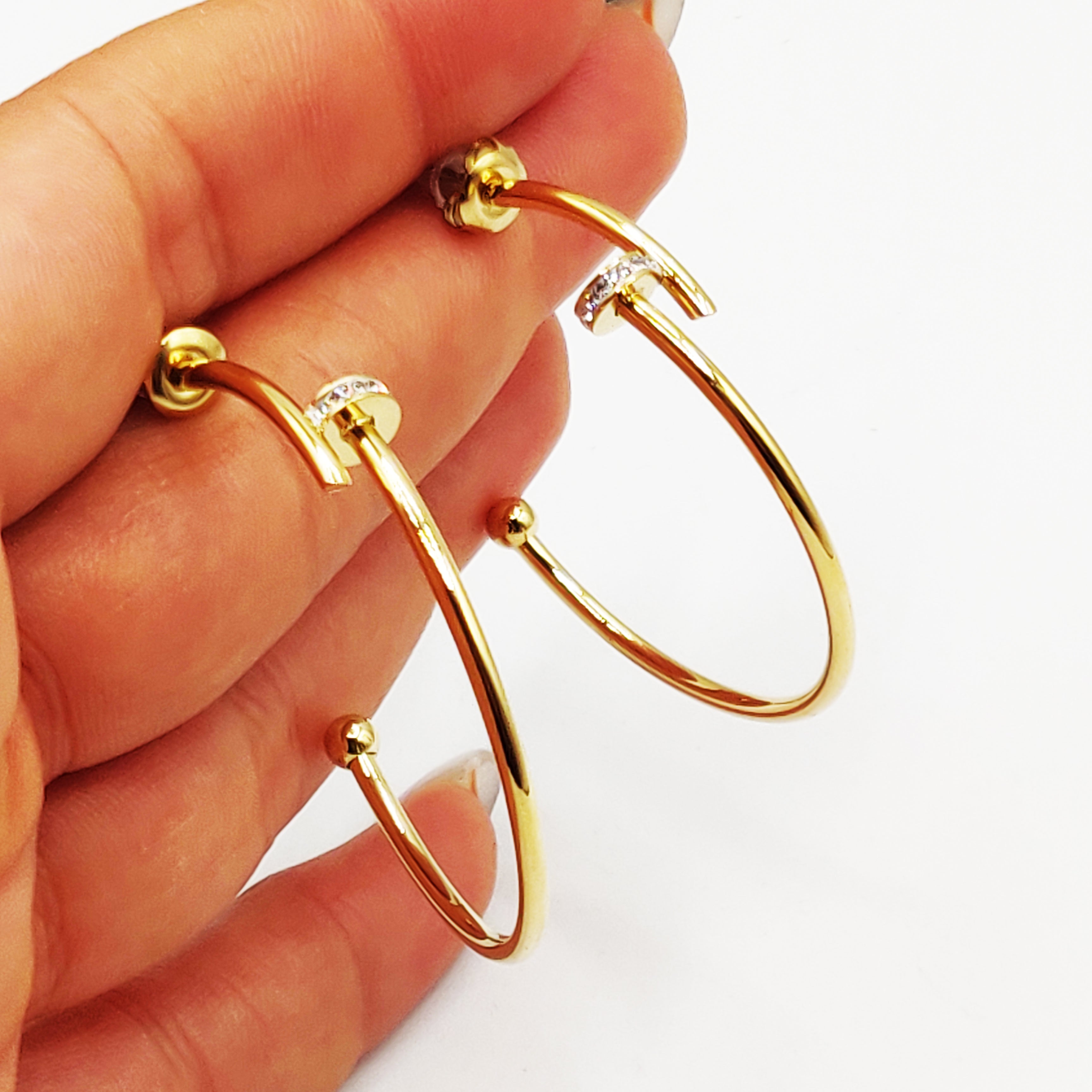 Boucles d'oreilles Clou Cristaux Luxe