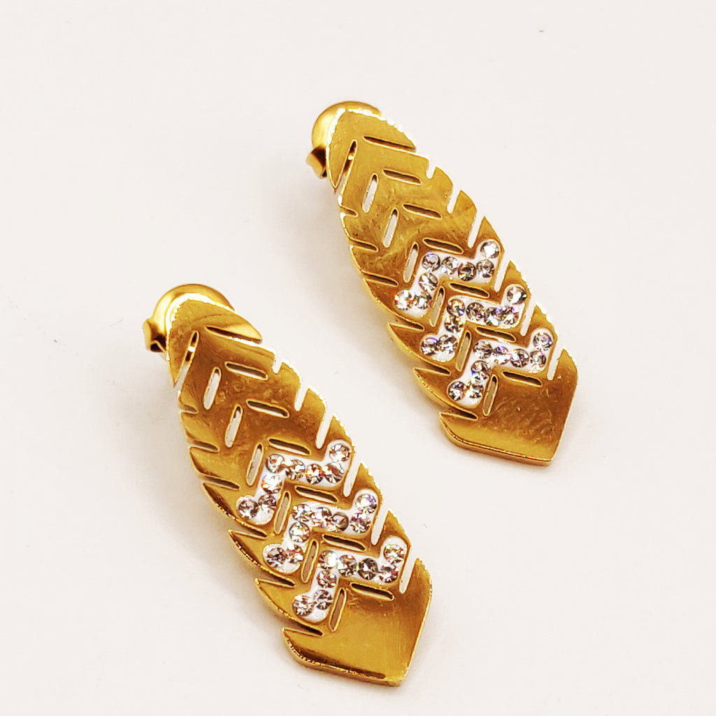 Boucles d'oreilles Maille Large Pendentifs Double Flèches Luxe