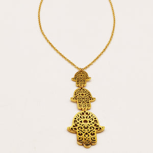 Collier Triple Mains de Fatma Oeil Oriental Descendantes