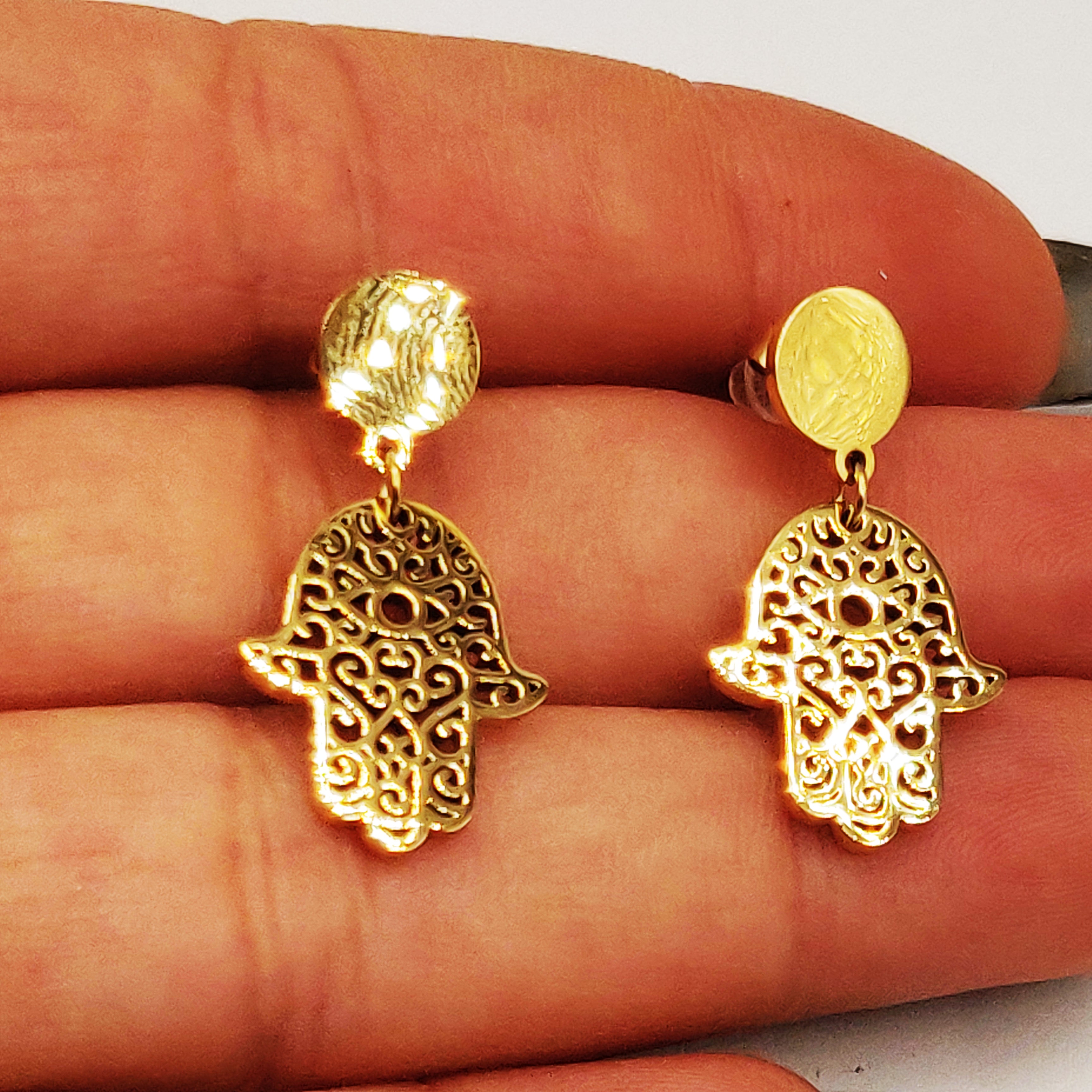 Boucles d'oreilles Main de Fatma Oeil Oriental