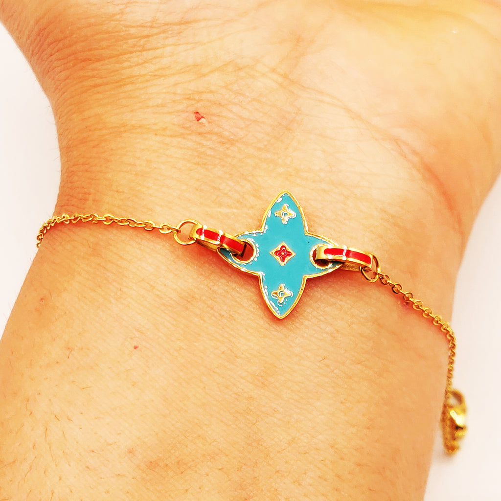 Bracelet Étoile Luxe Bleue Clair