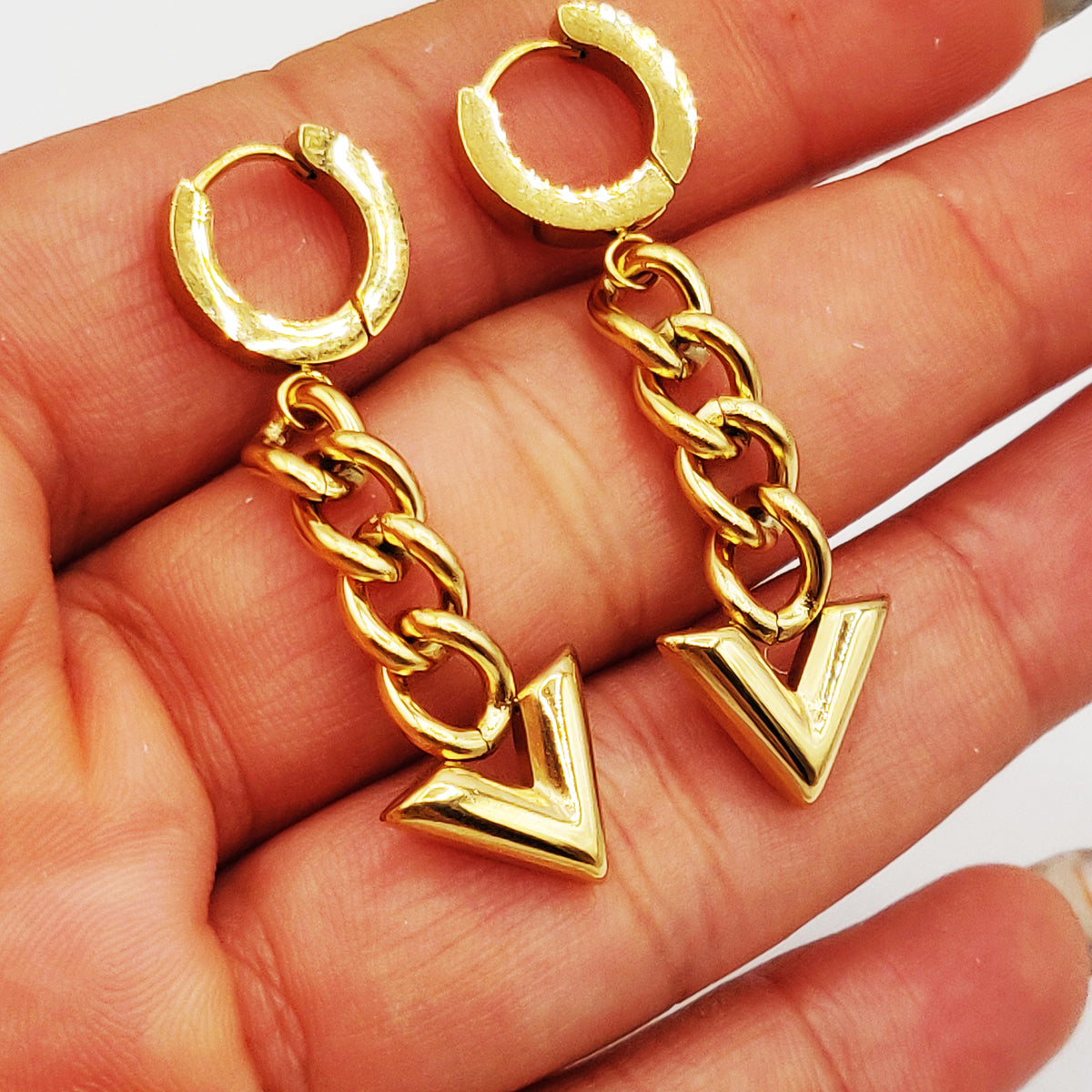 Boucles d'oreilles Double Tresse V Bombé