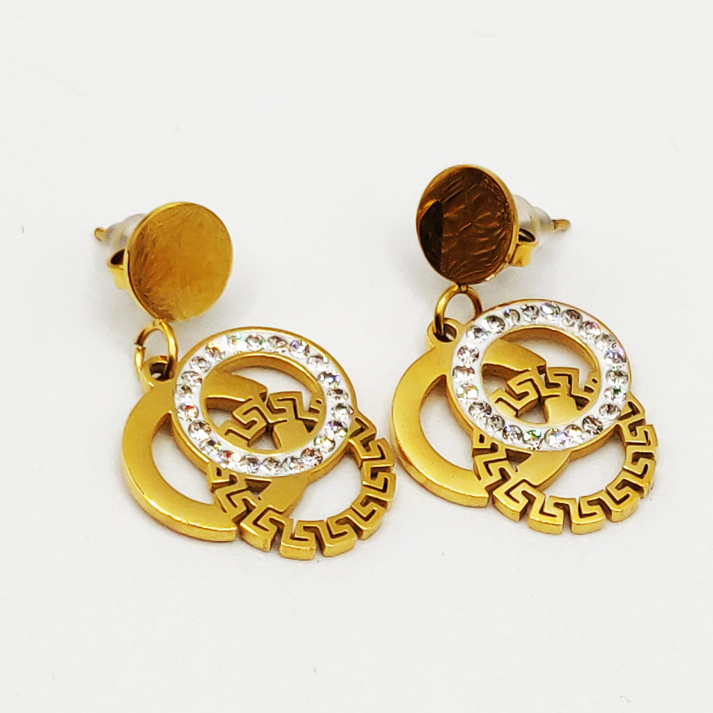 Boucles d'oreilles Double Torsades Triple Cercles V Luxe