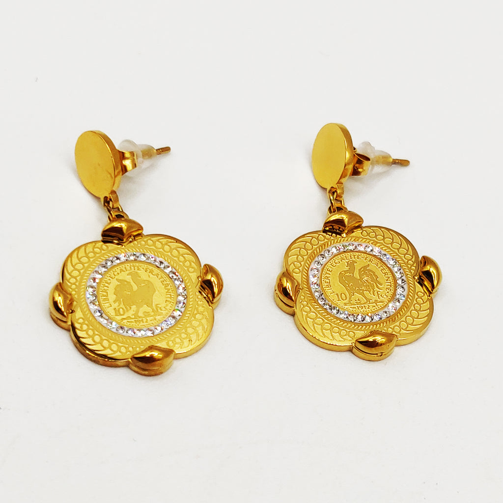 Boucles d'oreilles Maillons Louise Coq Carré Multi Louise Luxe