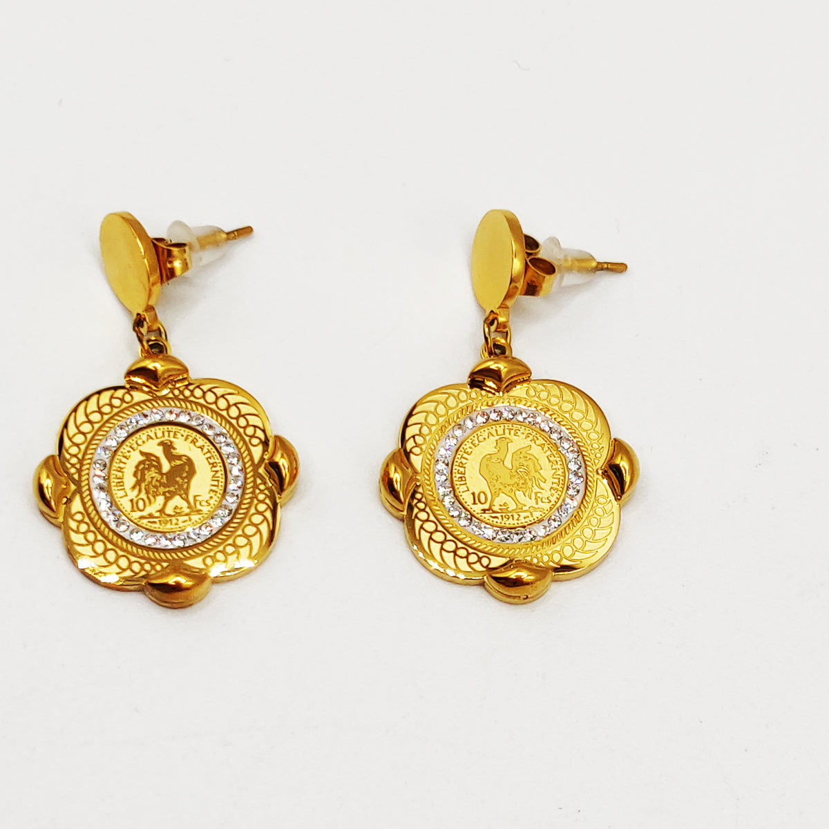 Boucles d'oreilles Maillons Louise Coq Carré Multi Louise Luxe