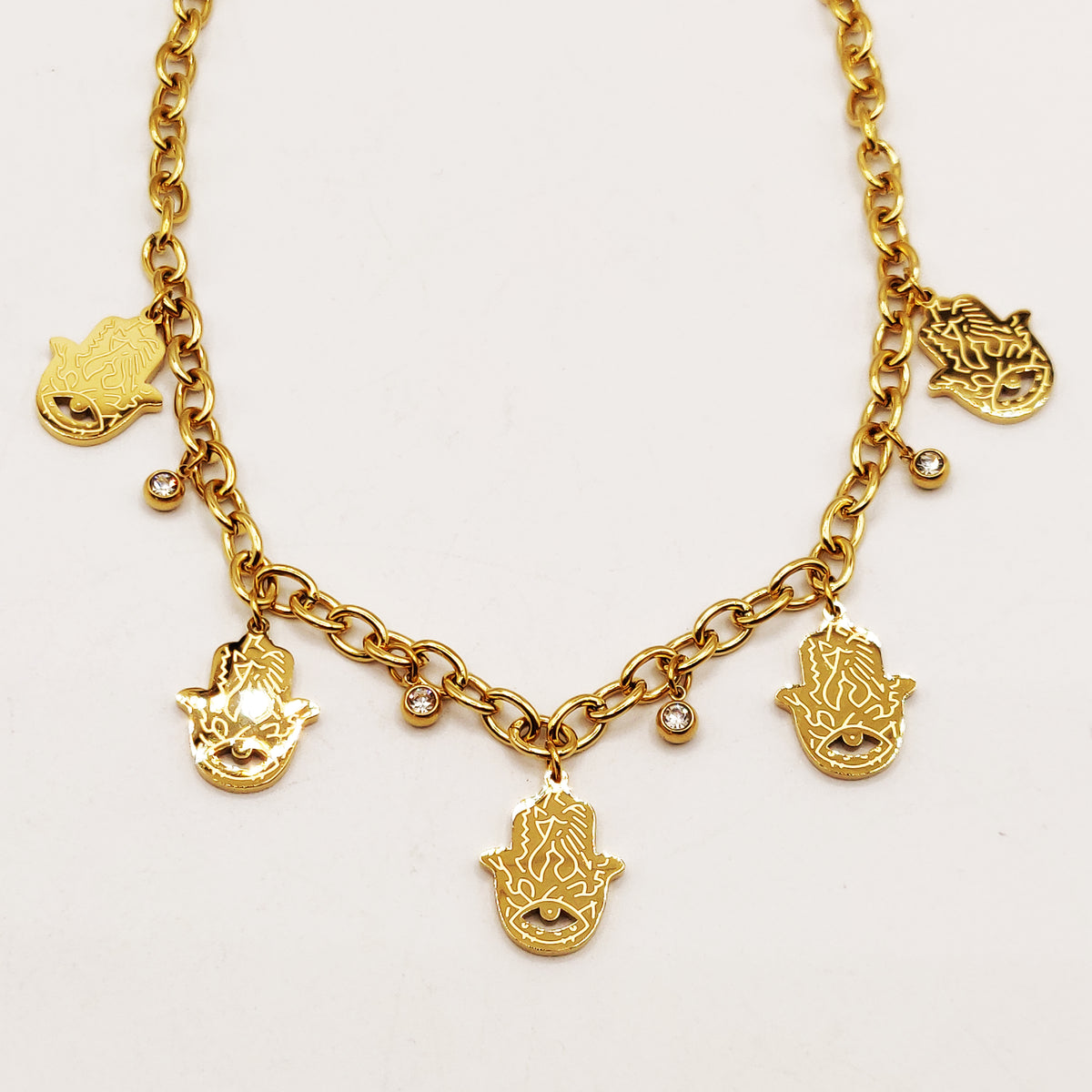 Collier Sautoir Argent Massif – Modèle Main De Fatma (Hamsa) – Bijou Ancien Style Rihanna – Occasion
