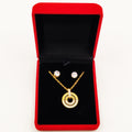 Coffret Collier et Boucles d'oreilles Double Cercles Luxe