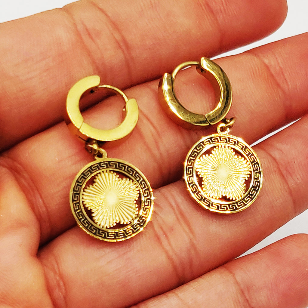 Boucle d'oreilles Tresse Marguerite Cercle V Luxe