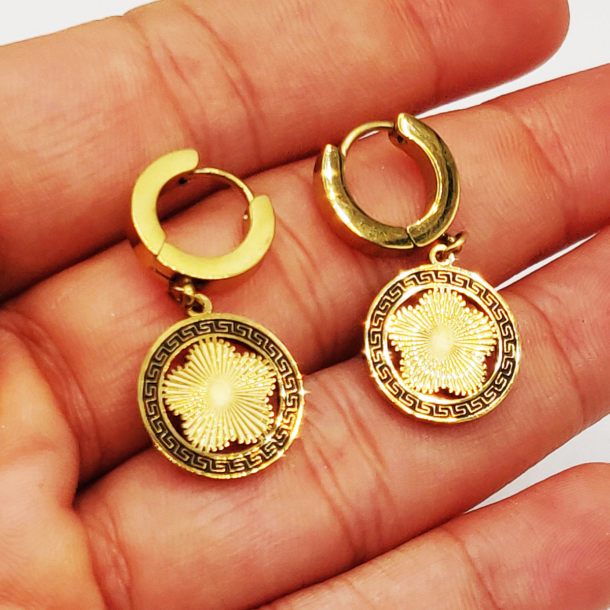 Boucle d'oreilles Tresse Marguerite Cercle V Luxe