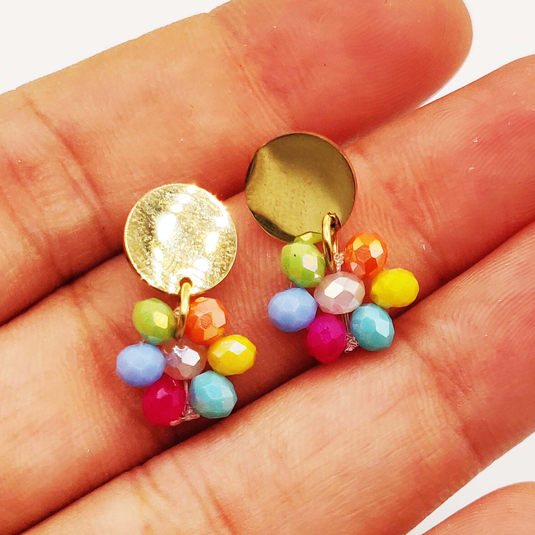 Boucles d'oreilles Fleurs en Perles d'imitation Multicolores