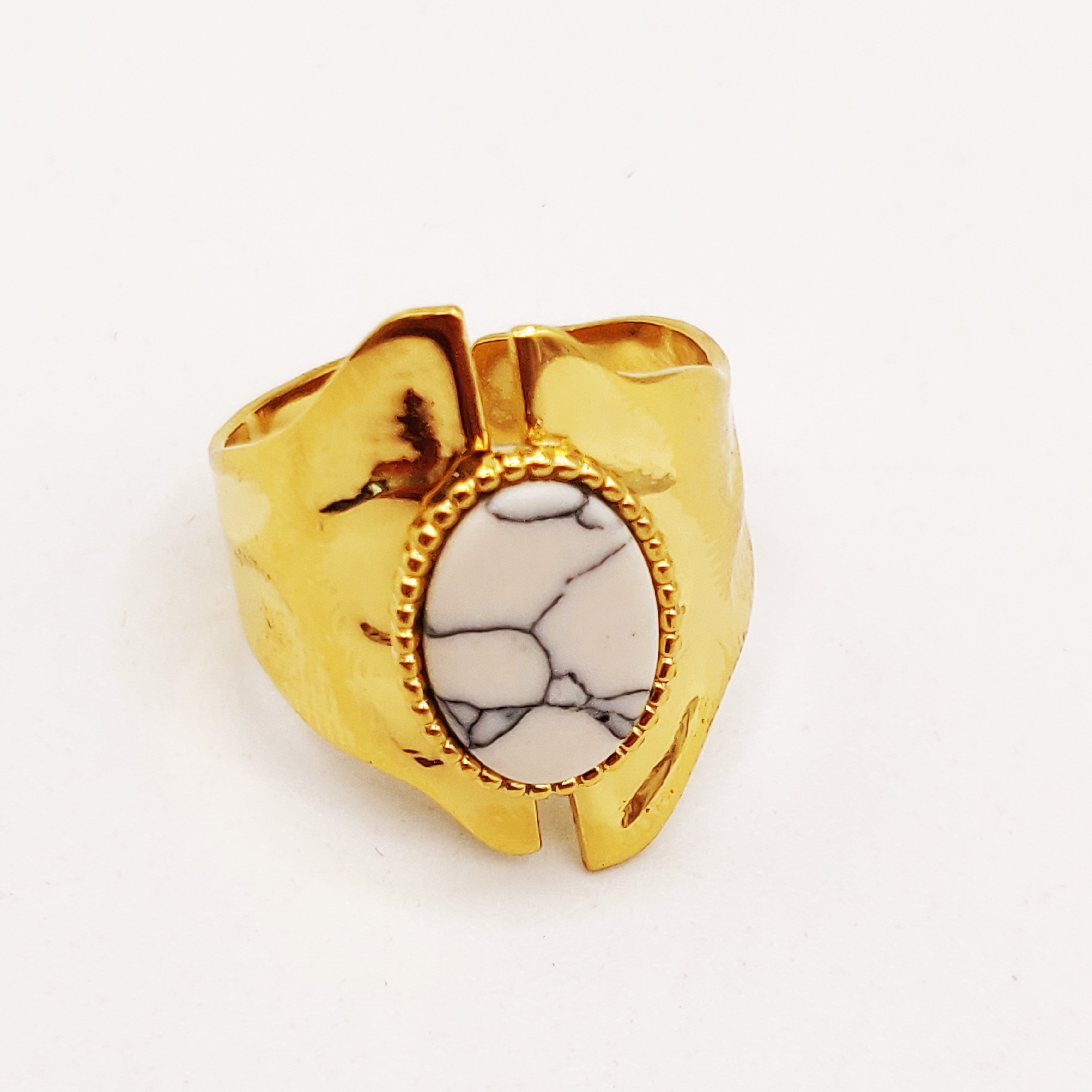 Bague Pierre Ovale Marbrée