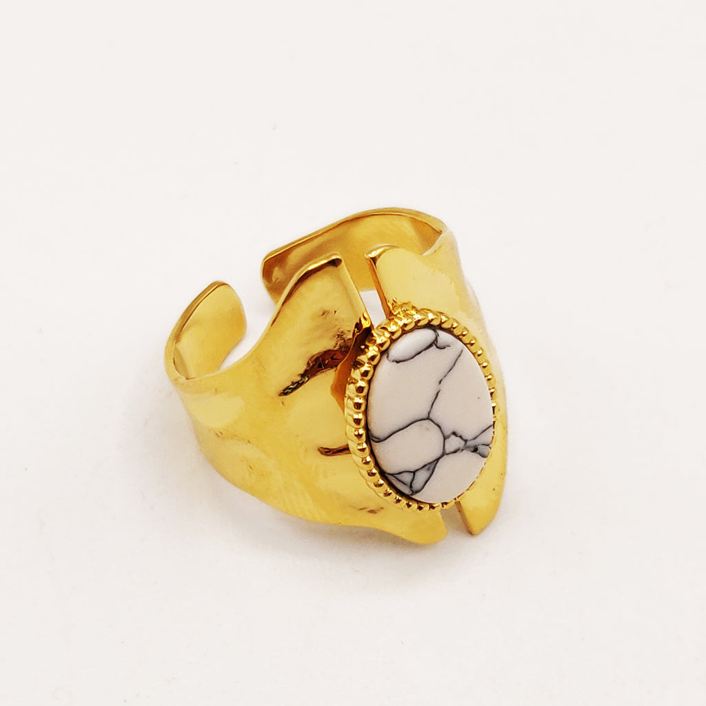 Bague Pierre Ovale Marbrée