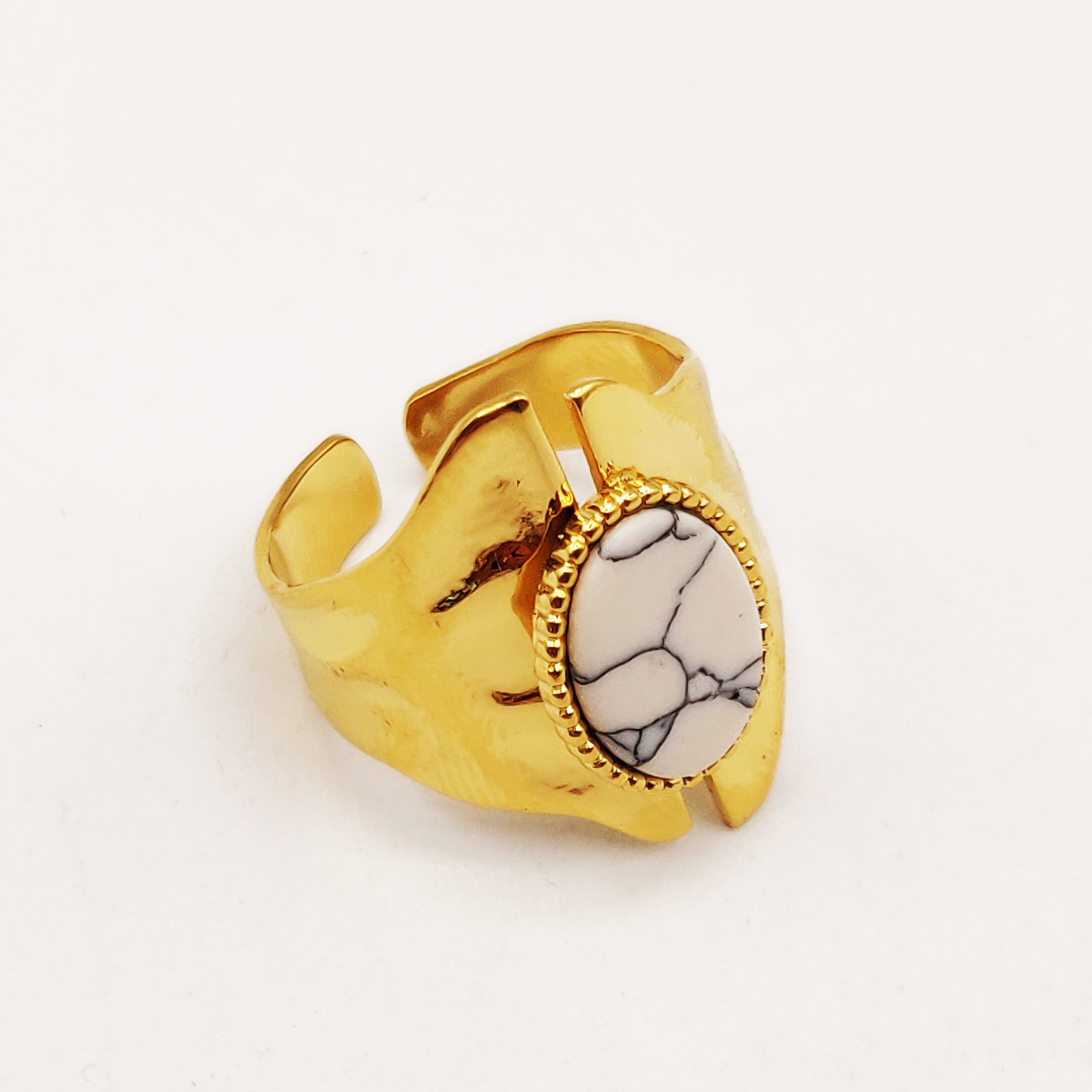 Bague Pierre Ovale Marbrée