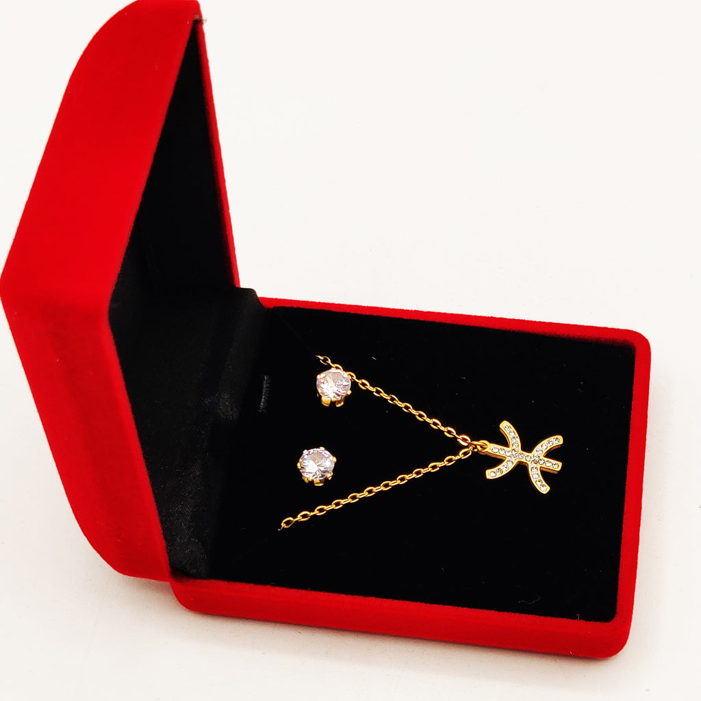 Coffret Collier et Boucles d'oreilles Amazigh Cristaux