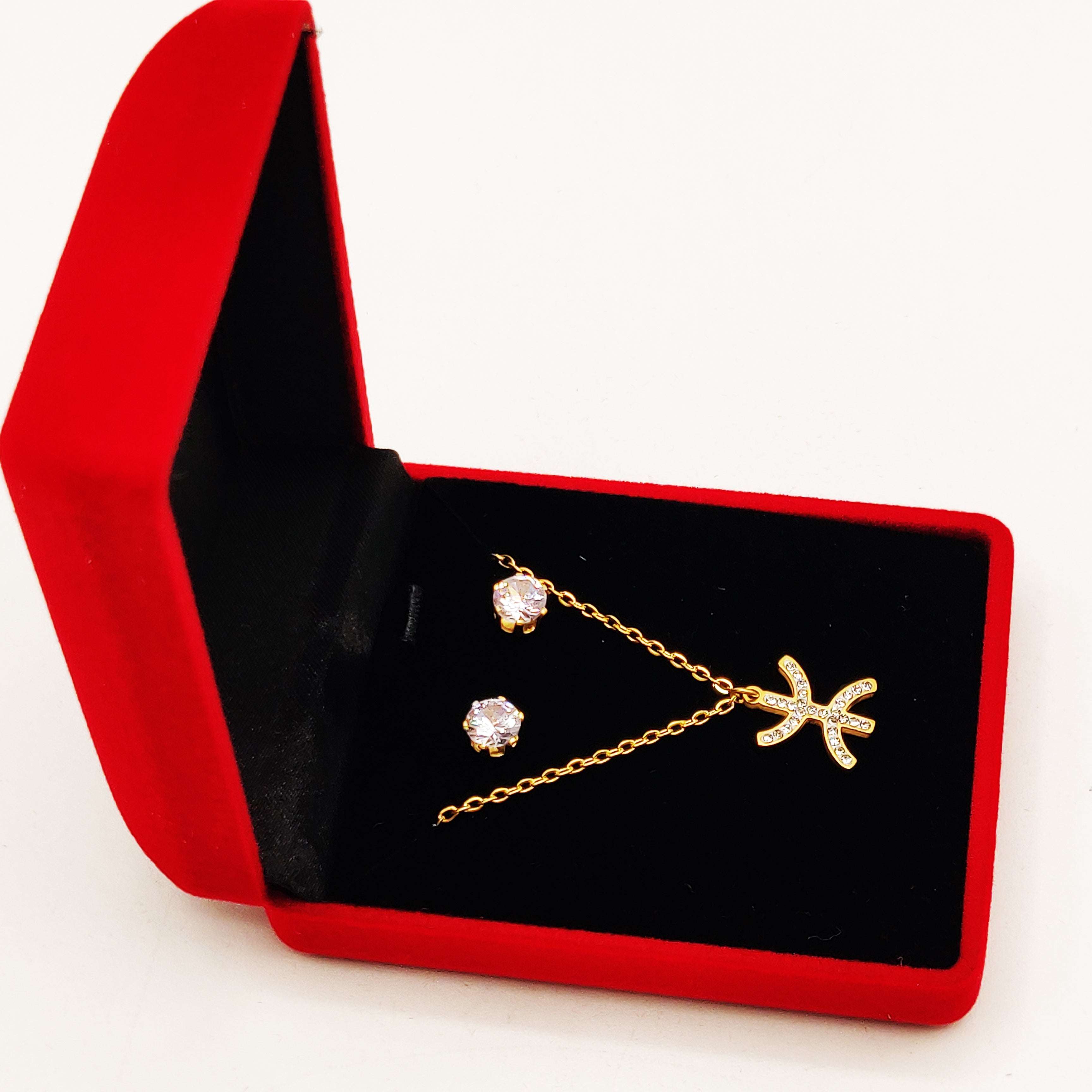 Coffret Collier et Boucles d'oreilles Amazigh Cristaux