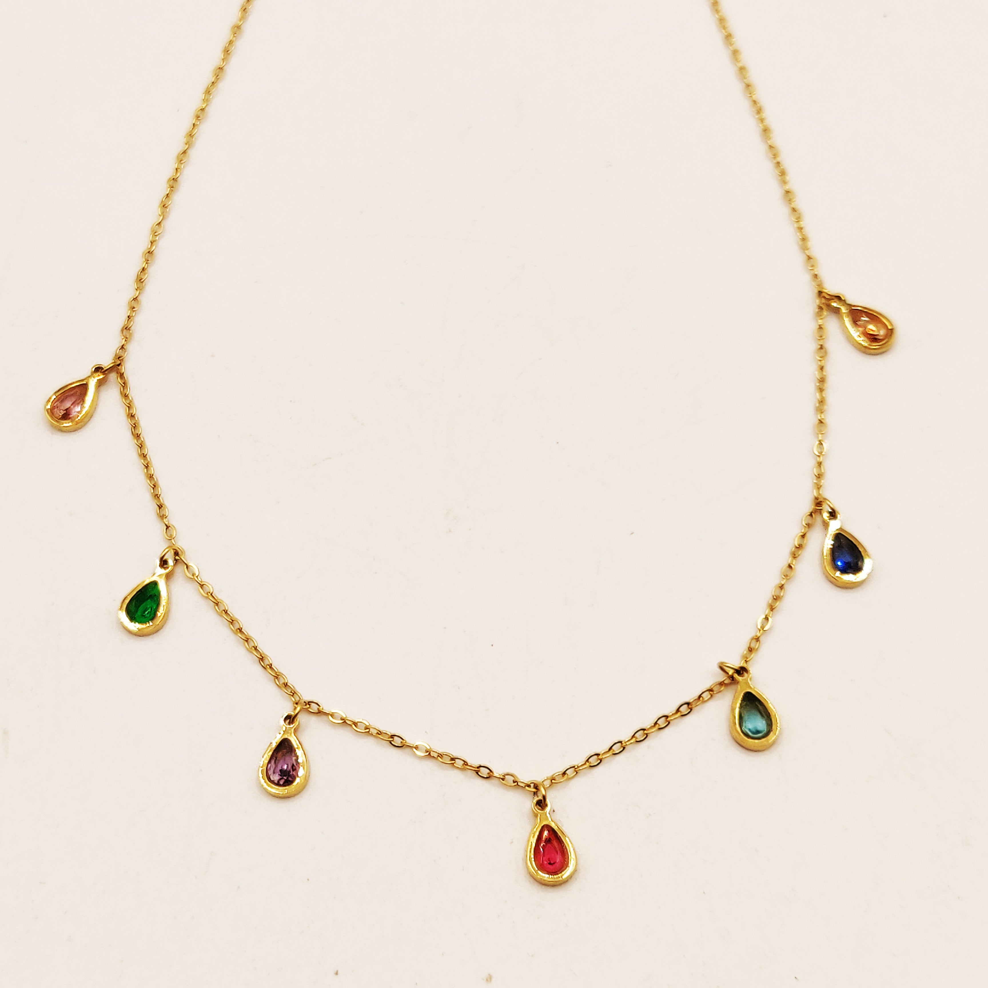 Collier Multi Gouttes Multicolores