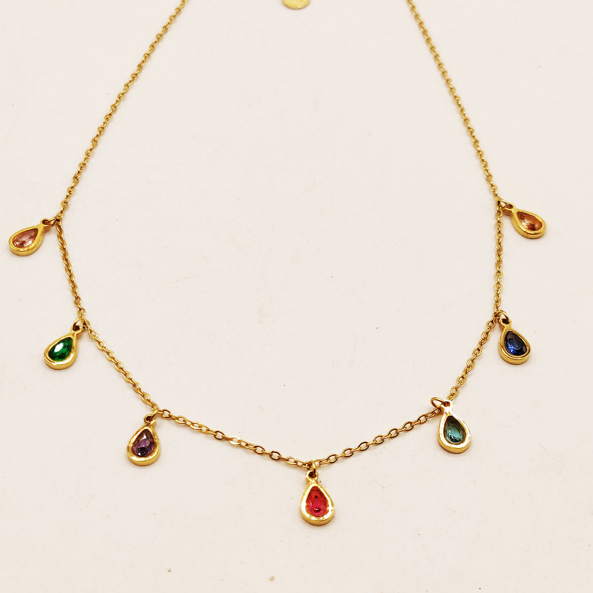 Collier Multi Gouttes Multicolores