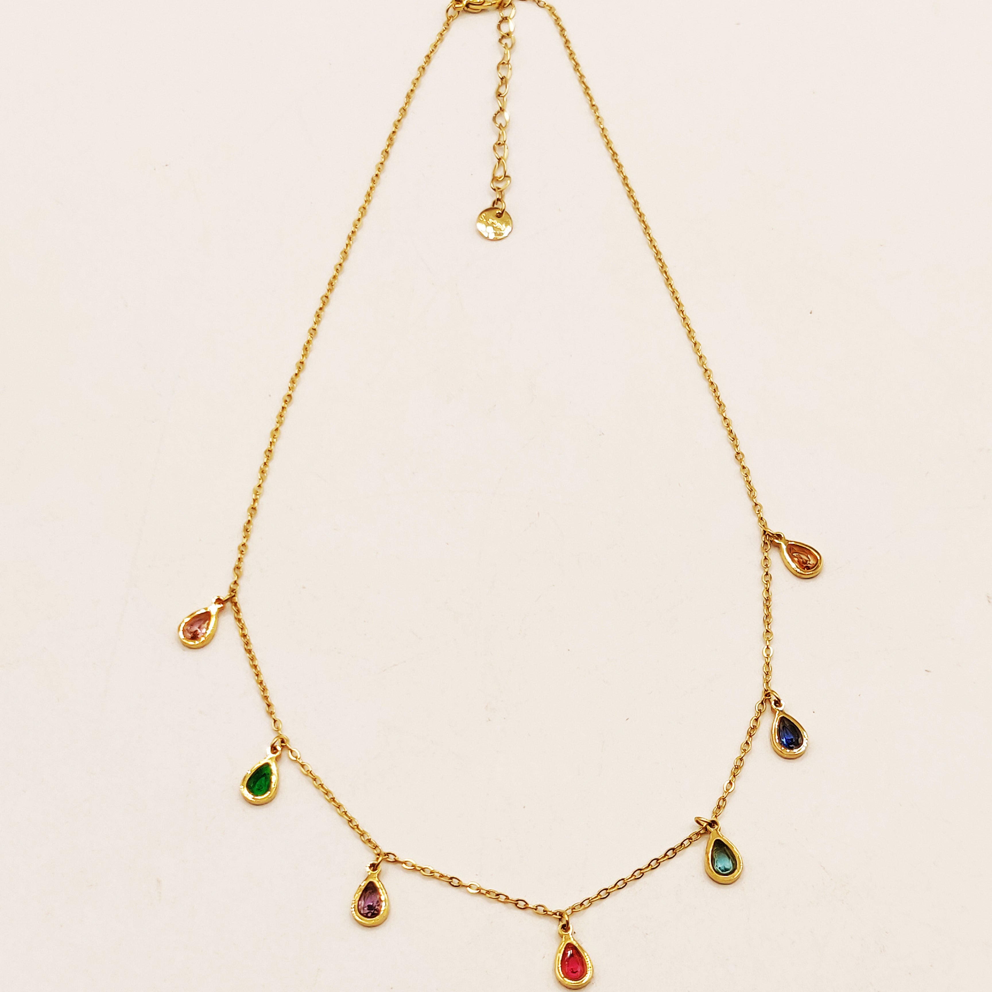 Collier Multi Gouttes Multicolores