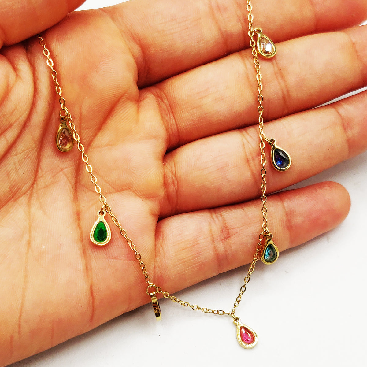 Collier Multi Gouttes Multicolores