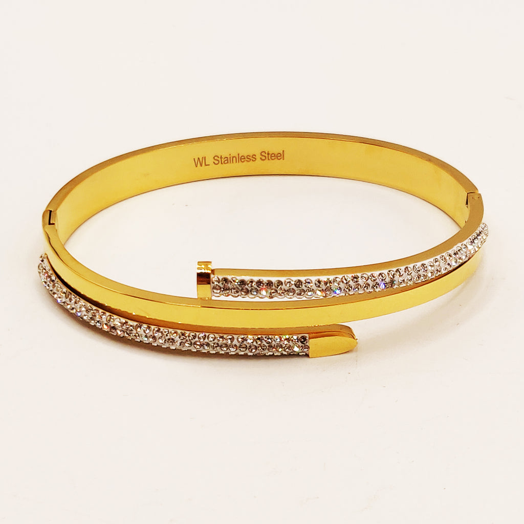 Bracelet Rigide Clou Côtés Cristaux