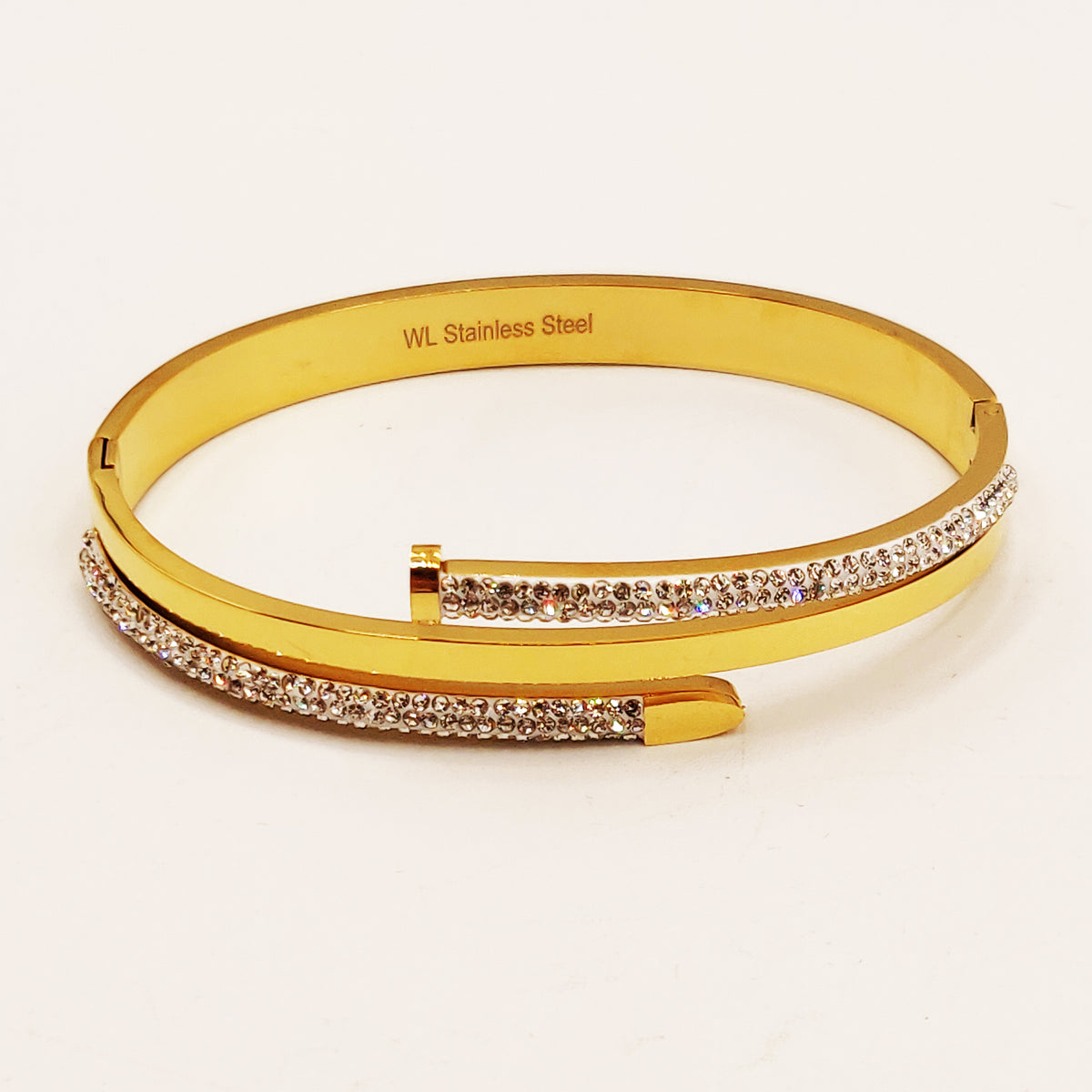 Bracelet Rigide Clou Côtés Cristaux