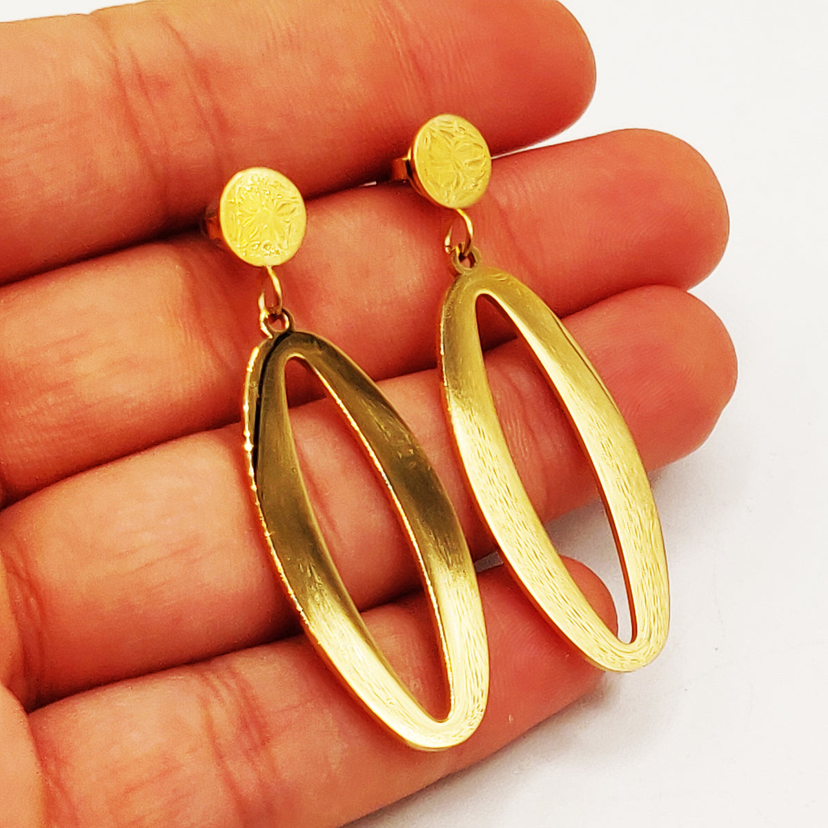 Boucles d'oreilles Chaîne Ovale