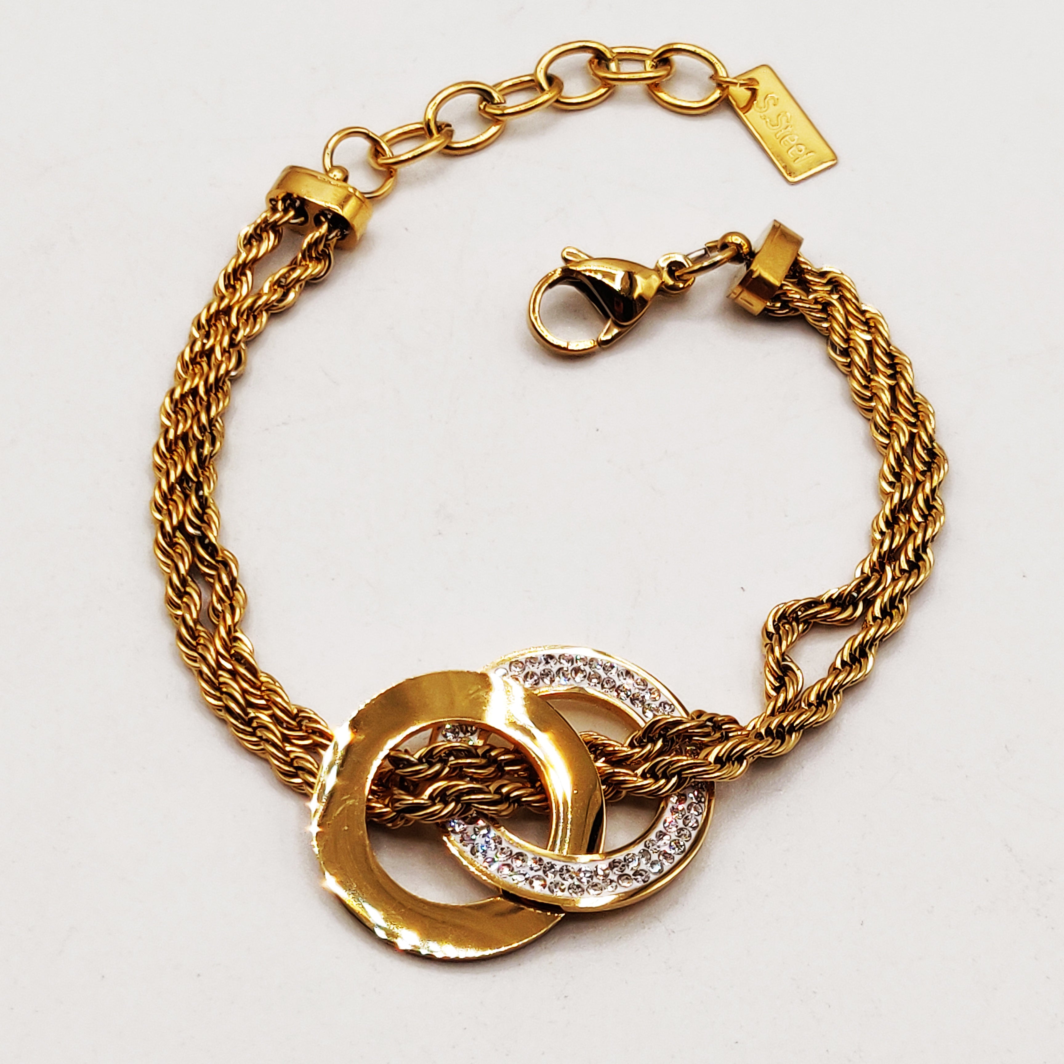 Bracelet Double Torsade Multi Lignes Double Cercles Luxe