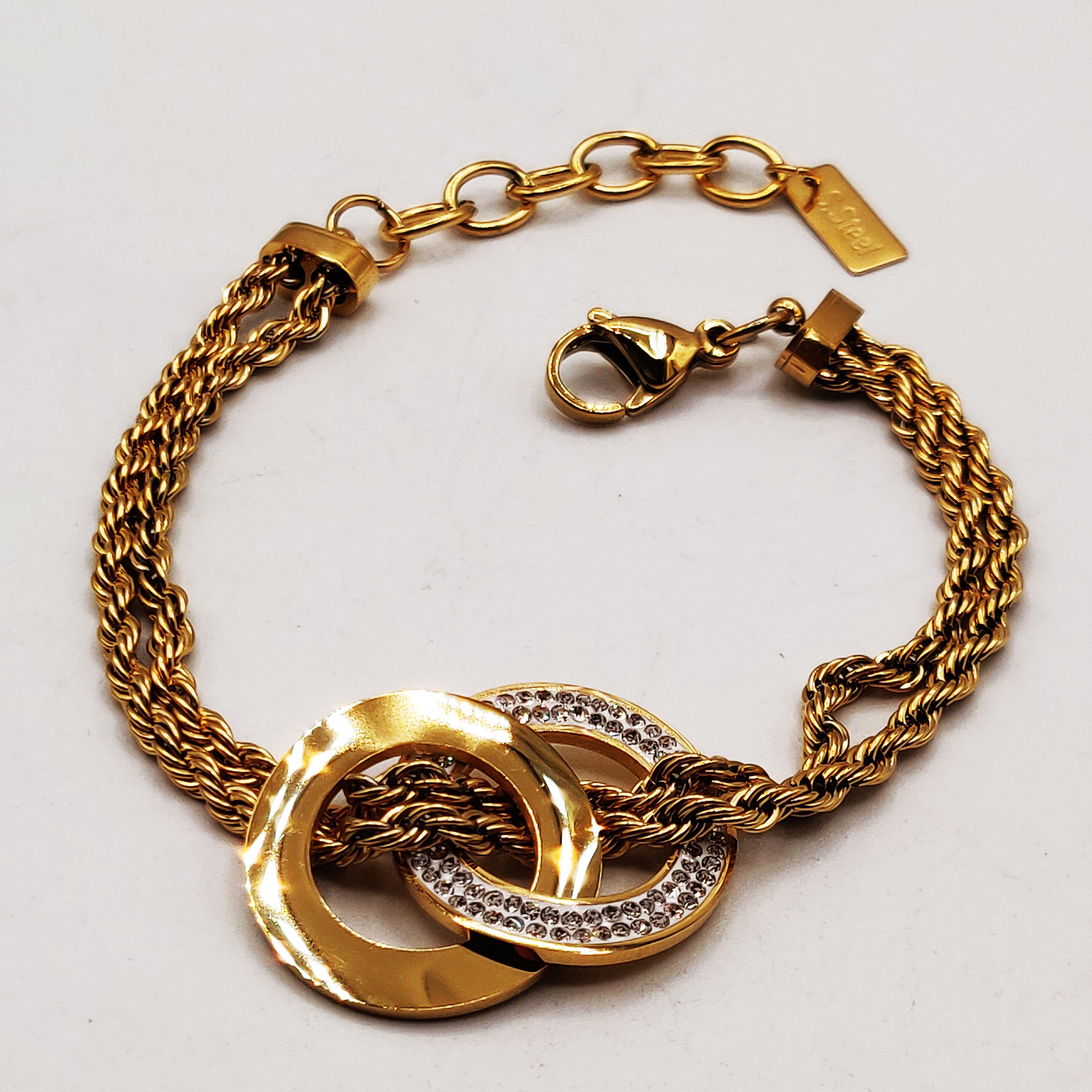Bracelet Double Torsade Multi Lignes Double Cercles Luxe