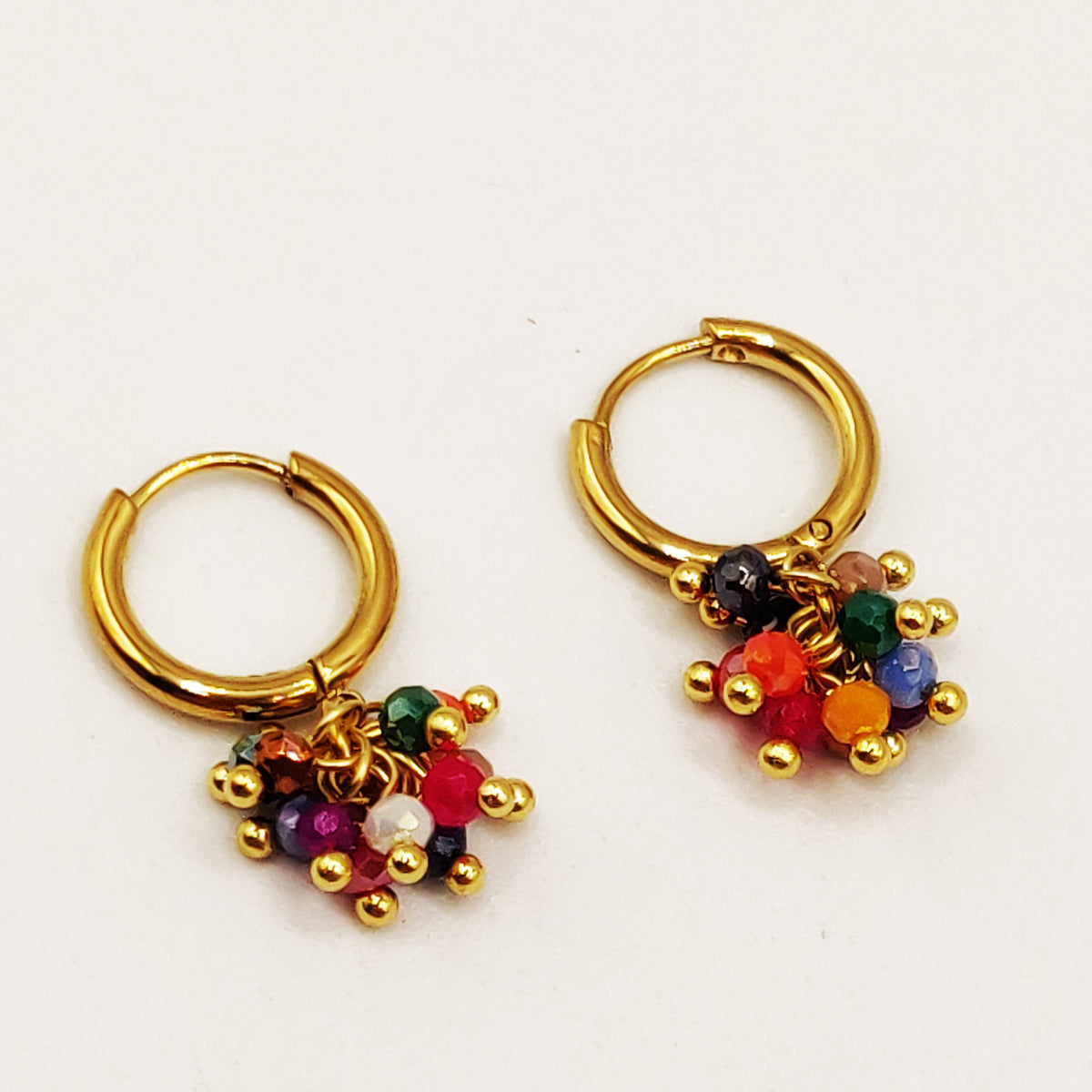 Boucles d'oreilles Créoles Pendentifs Perles d'imitation Multicolores