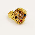 Bague Trèfle Cristaux Multicolores