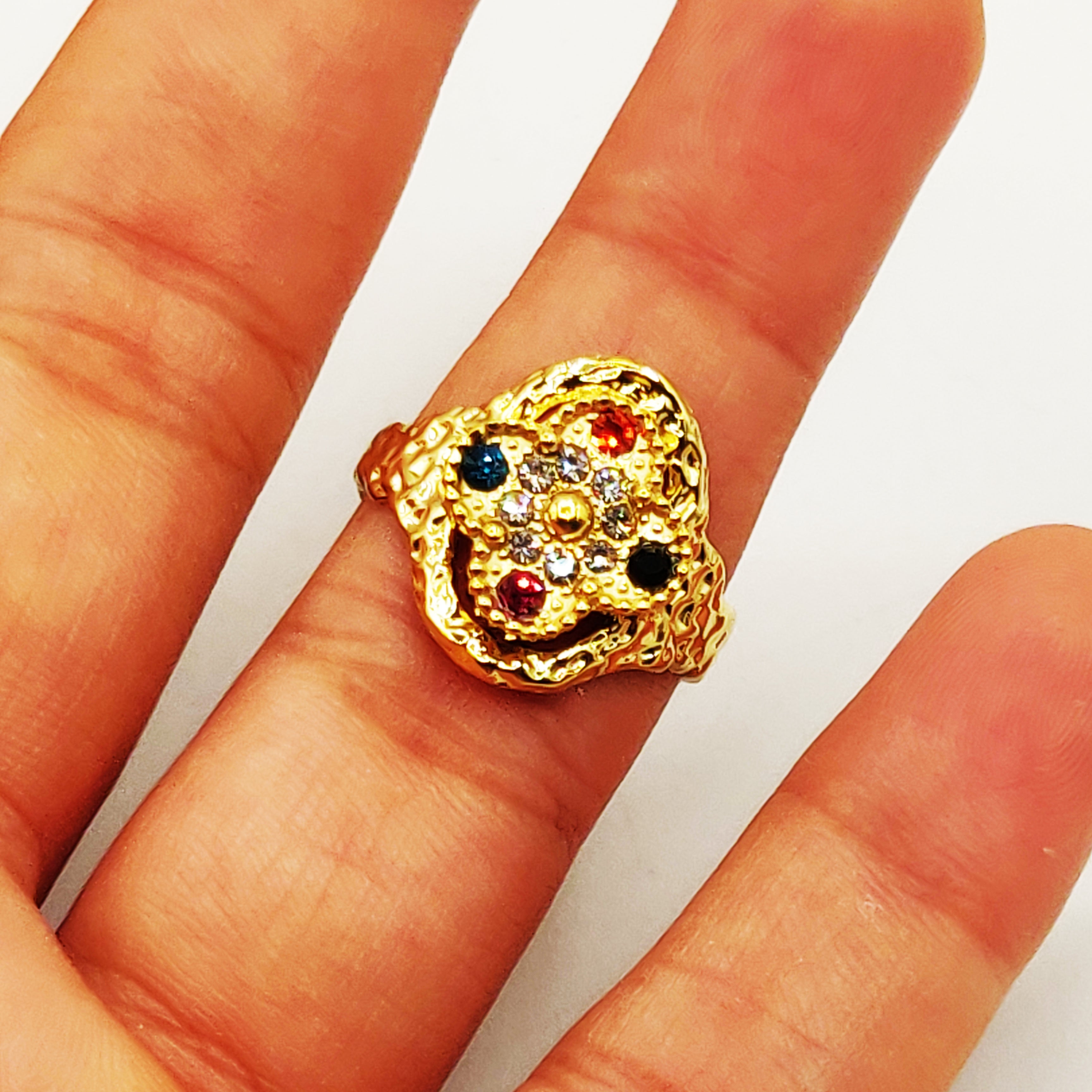 Bague Trèfle Cristaux Multicolores