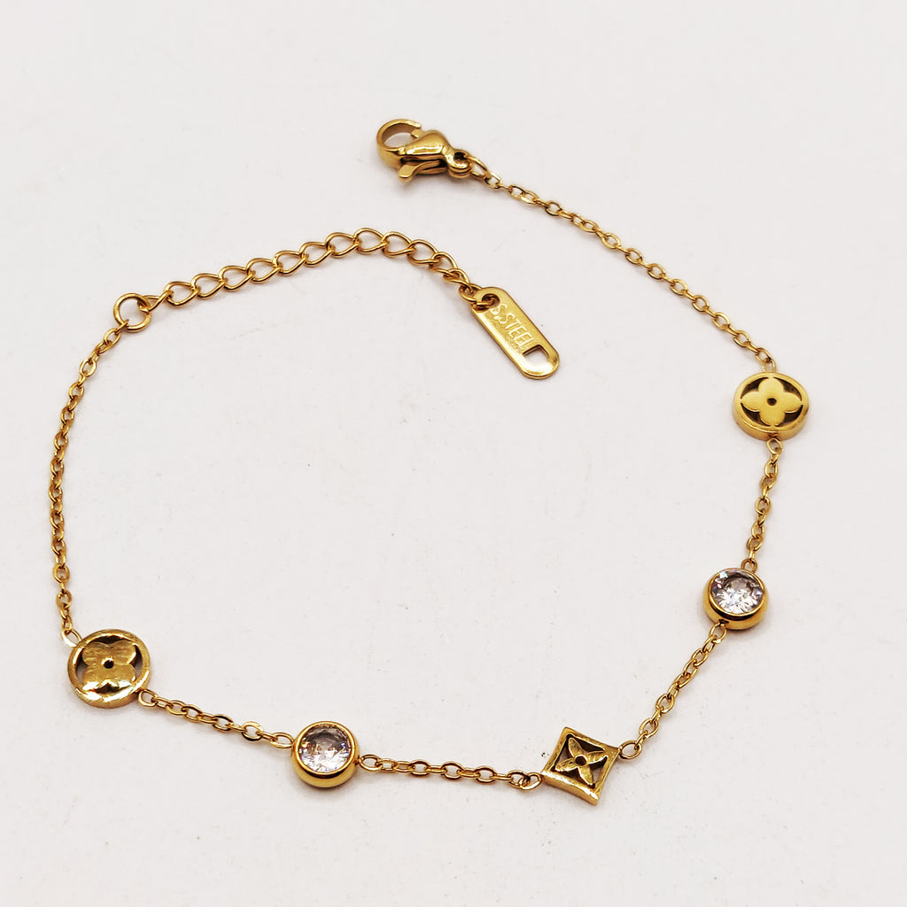 Bracelet Trèfles Étoiles et Cristaux Luxe