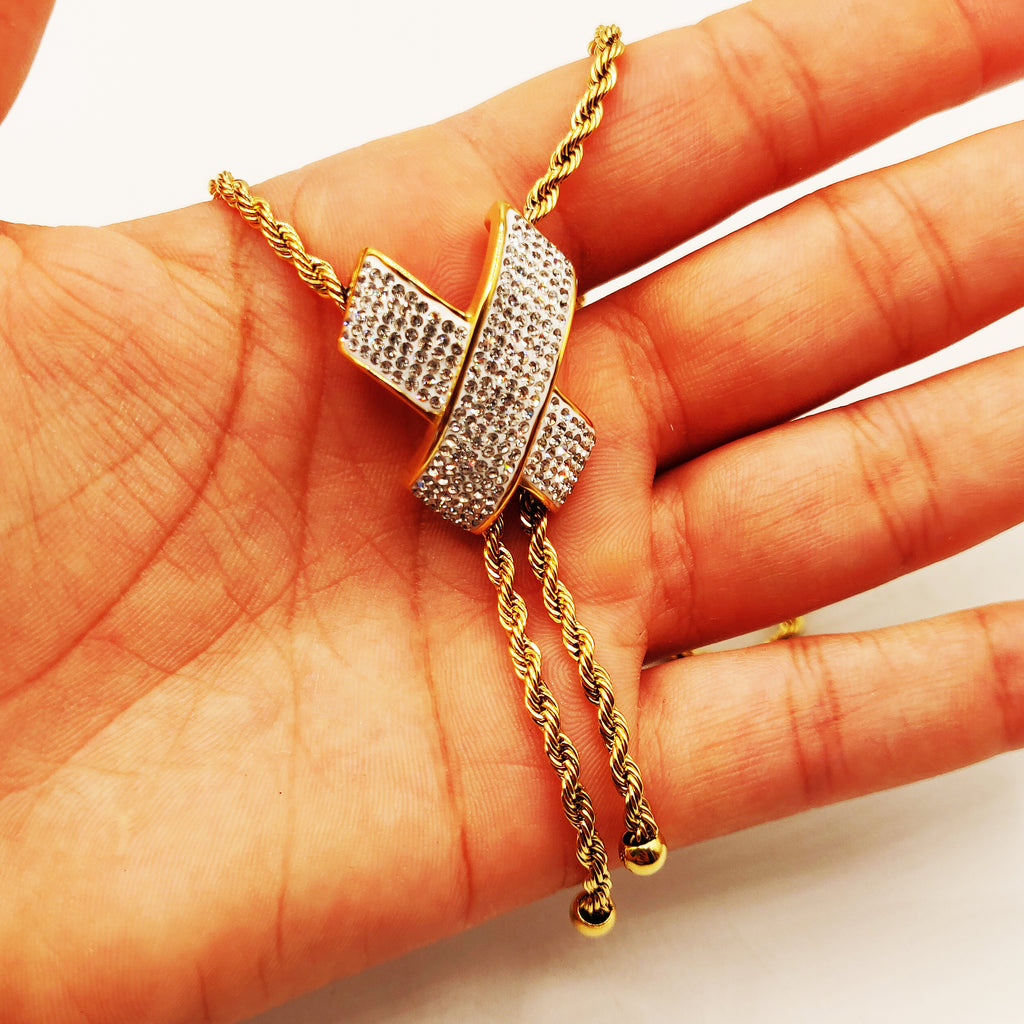 Collier Torsade Multi Lignes X Cristaux Luxe