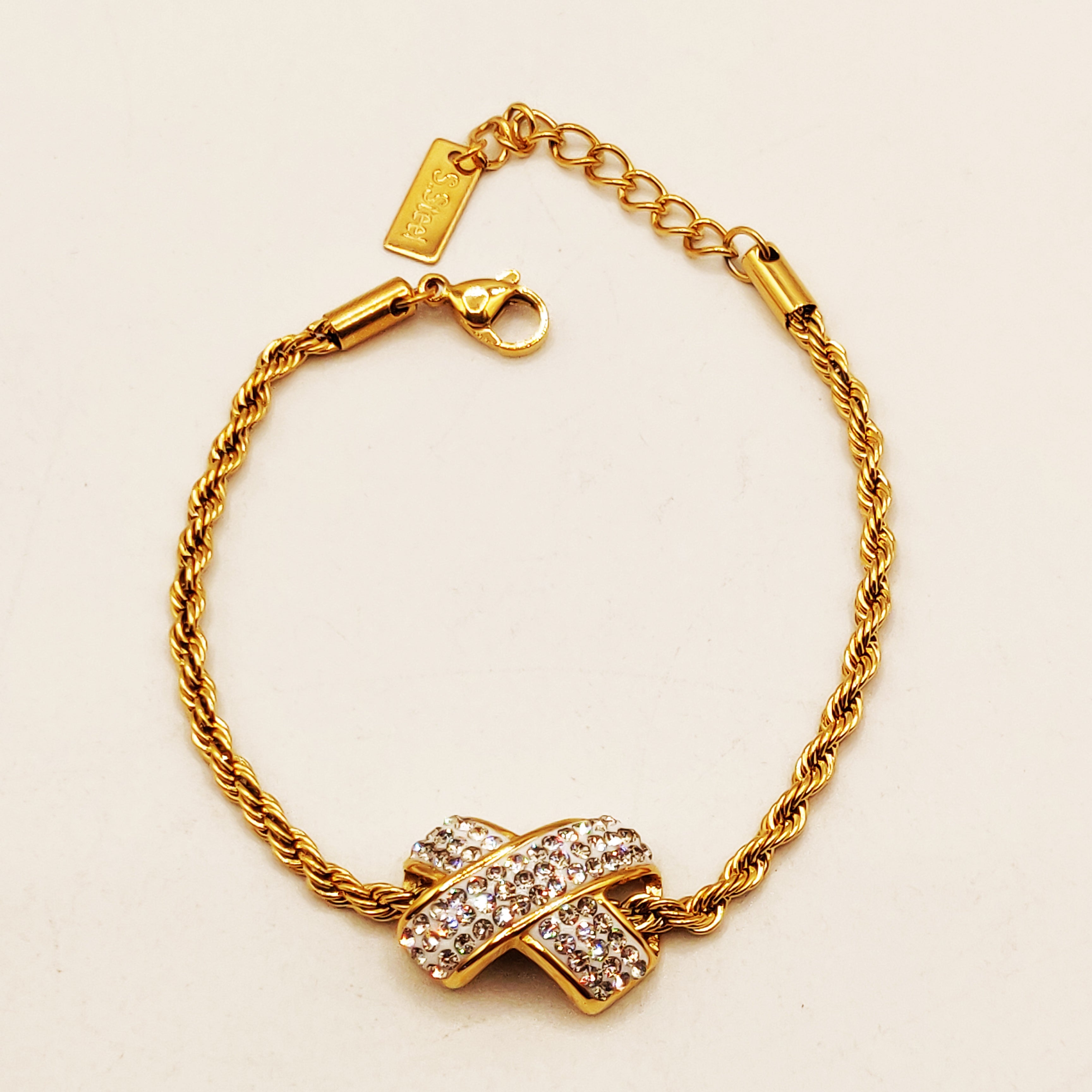 Bracelet Torsade Multi Lignes X Cristaux Luxe